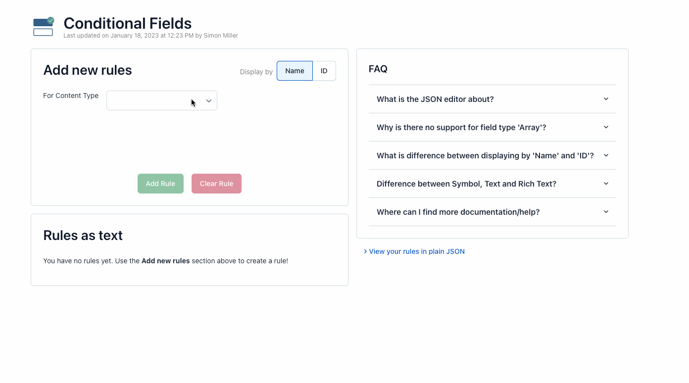 Conditional Fields by Prototyp