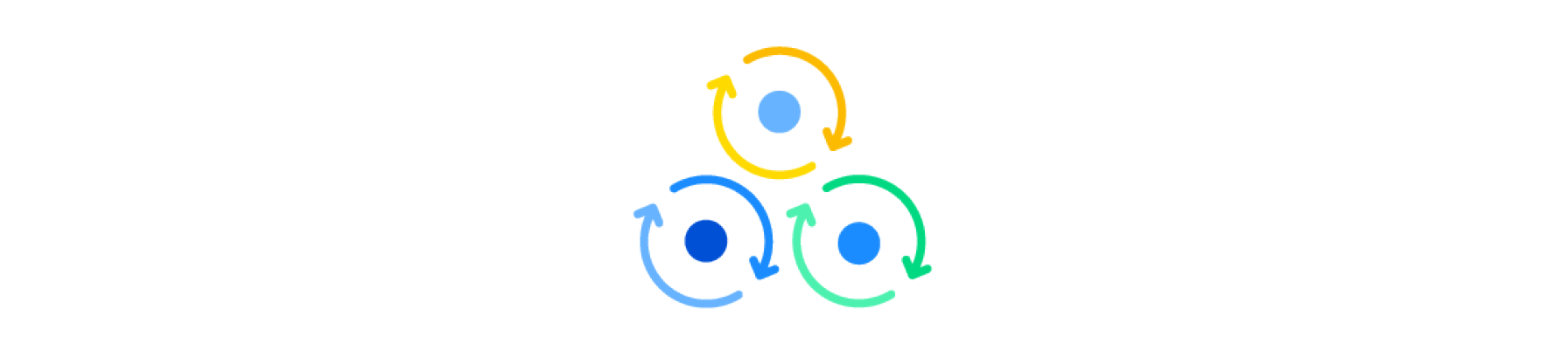 Illustrated icon of three items loading