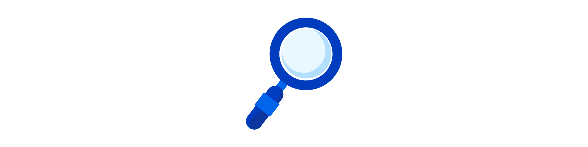 Illustrated icon of a magnifying glass