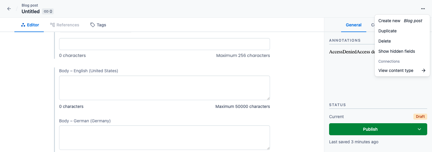 Content modeling basics show hidden fields