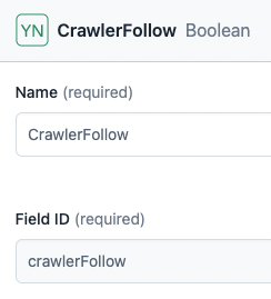 Screenshot of SEO crawler follow boolean setting in Contentful