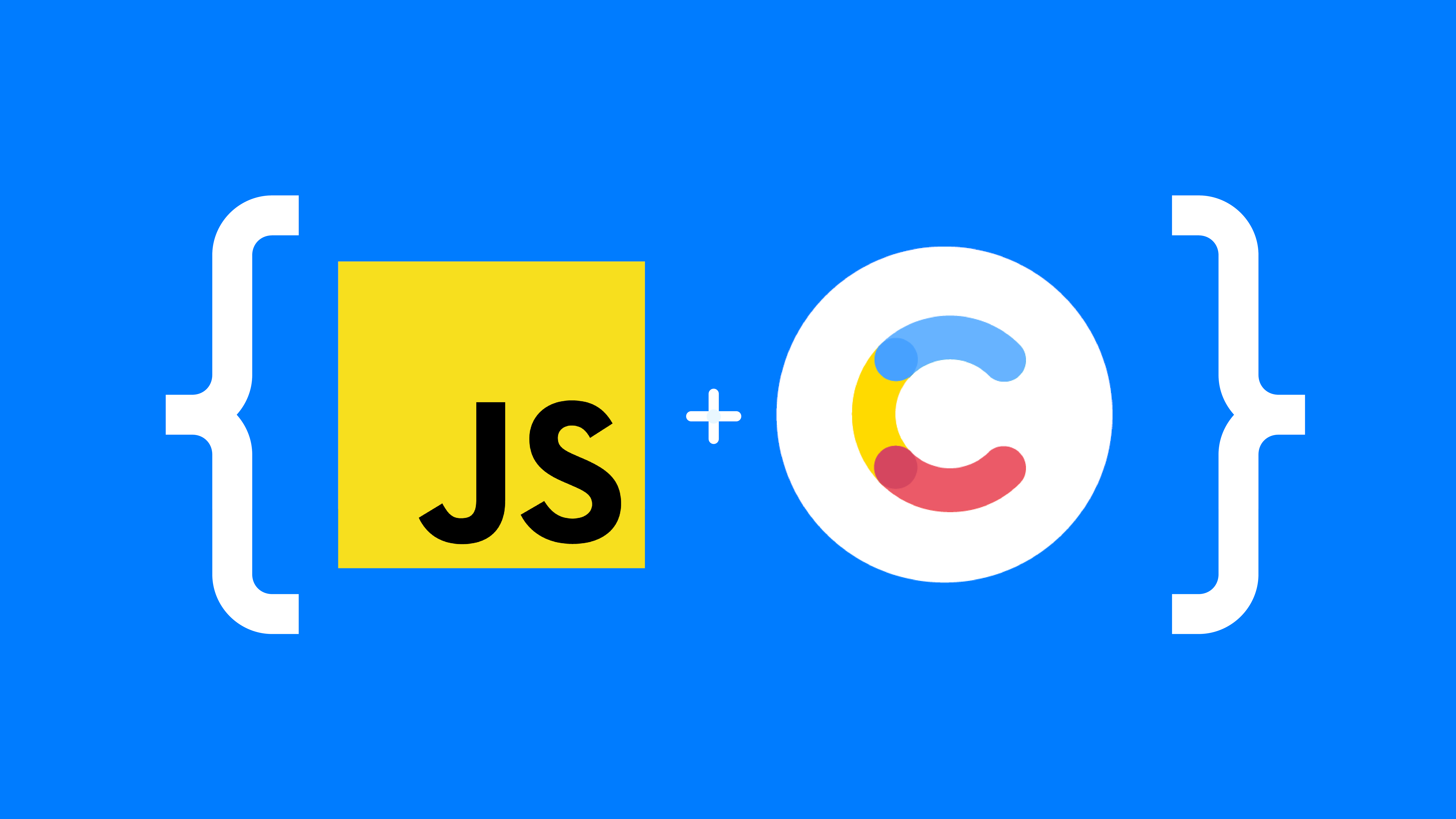 JavaScript Logo and Contentful Logo within curly brackets