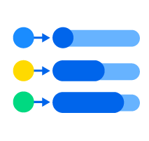 Three sliders showing different rates of progress