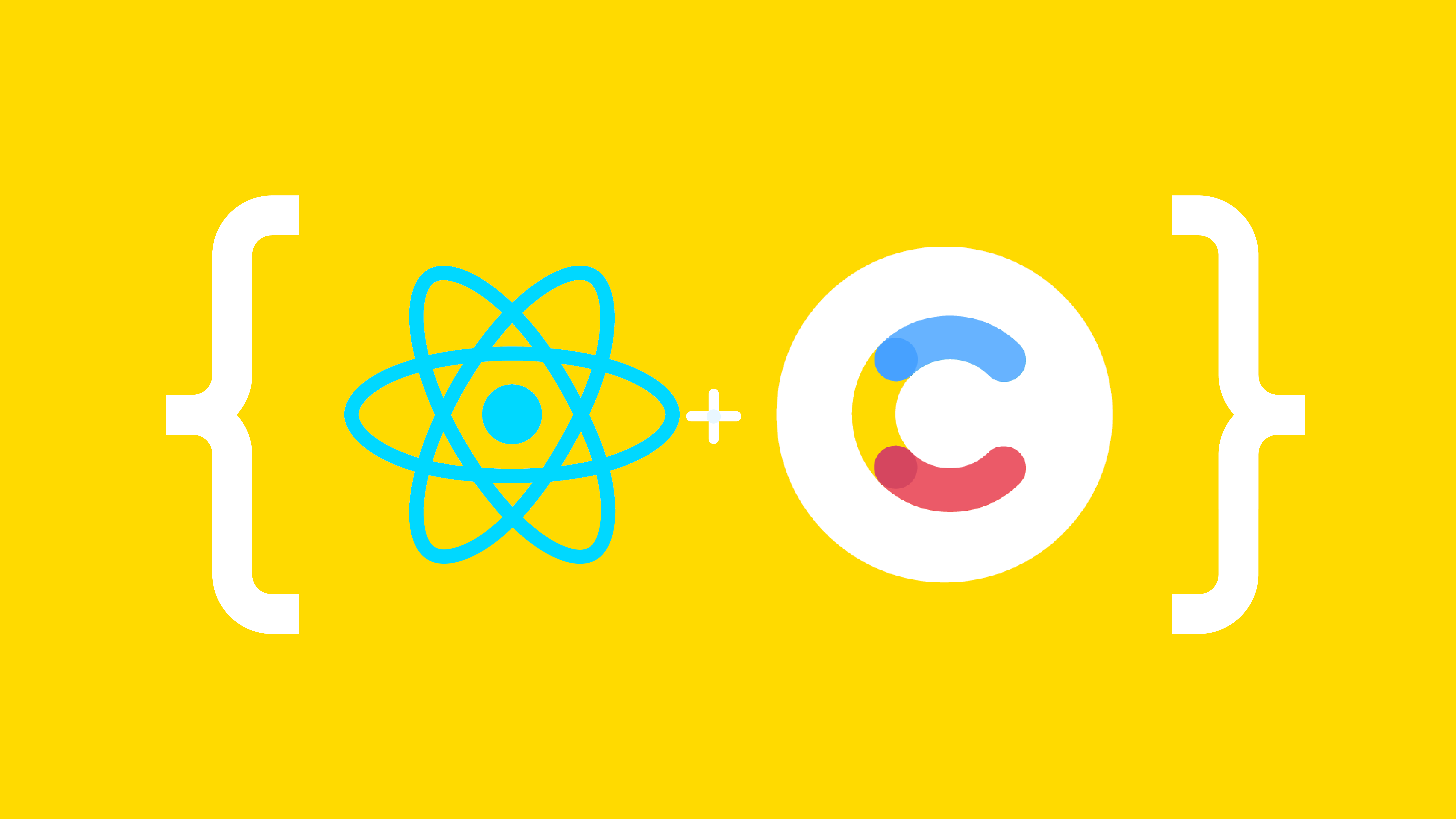 React + Contentful logos in curly brackets