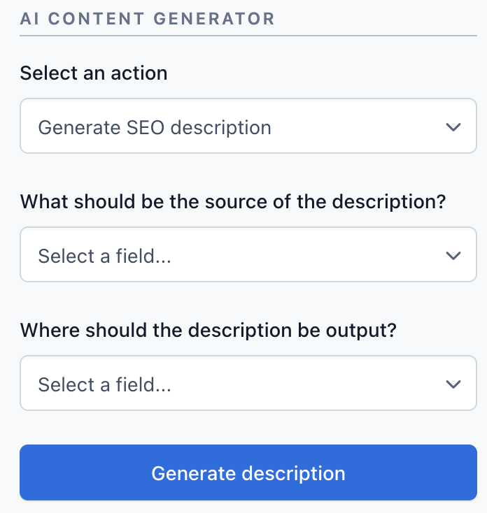 Generate SEO description