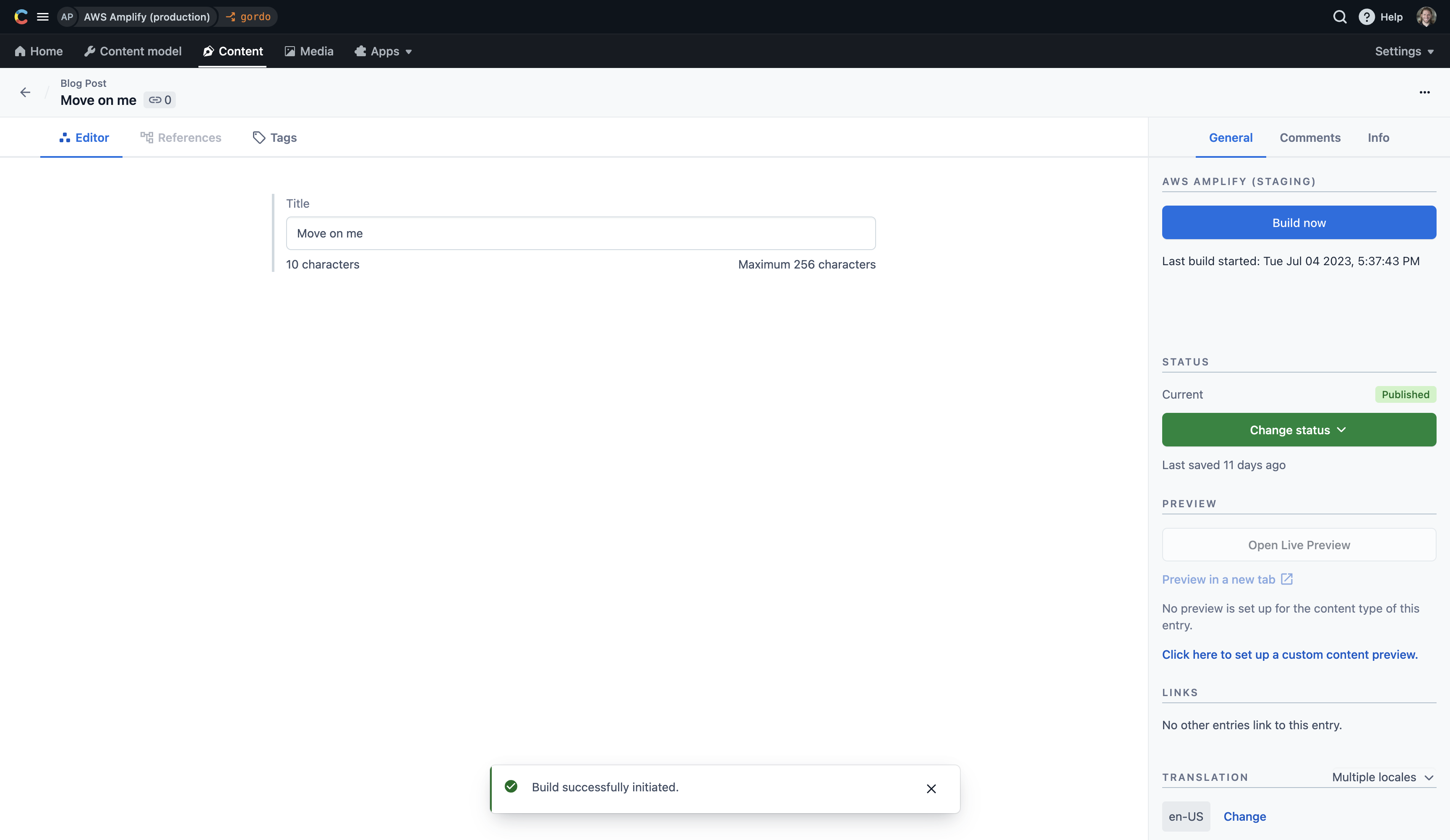 AWS Amplify Screenshot