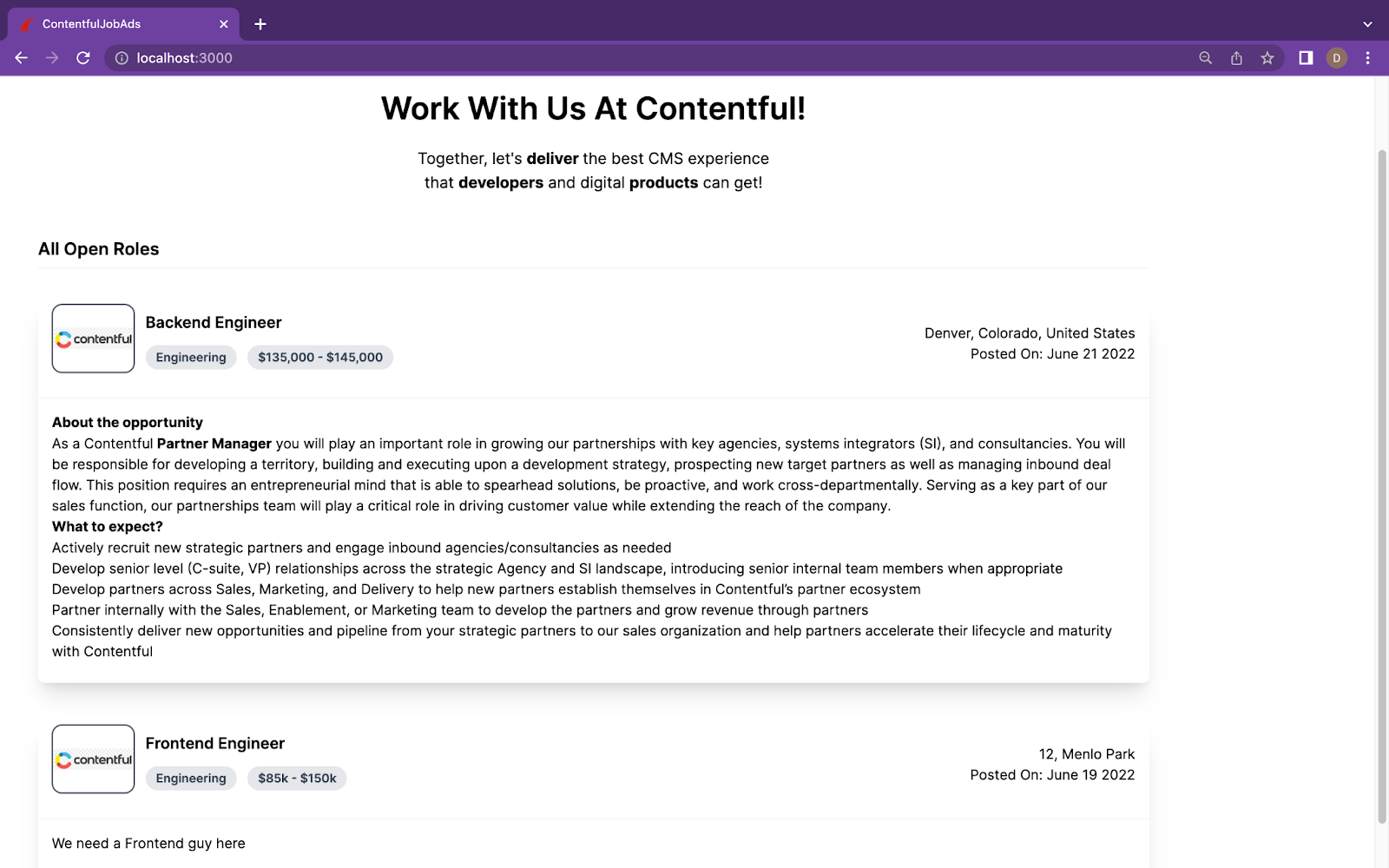 Work With Us At Contentful