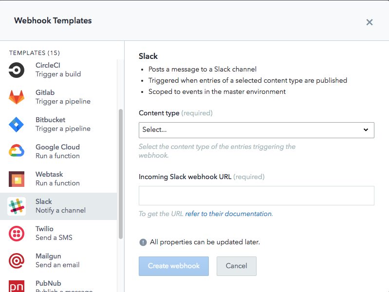 slack webhook template